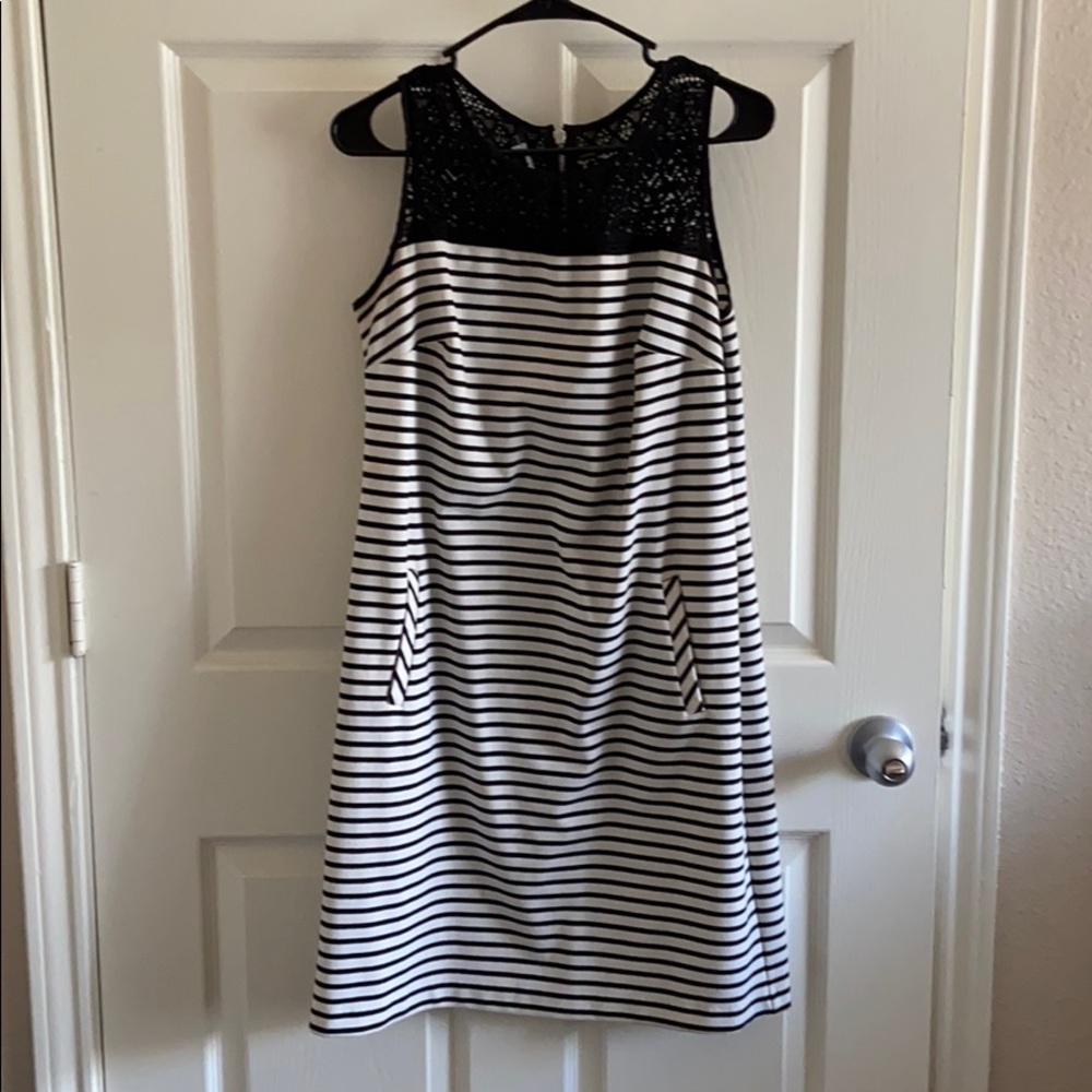 Black and white stripped dress